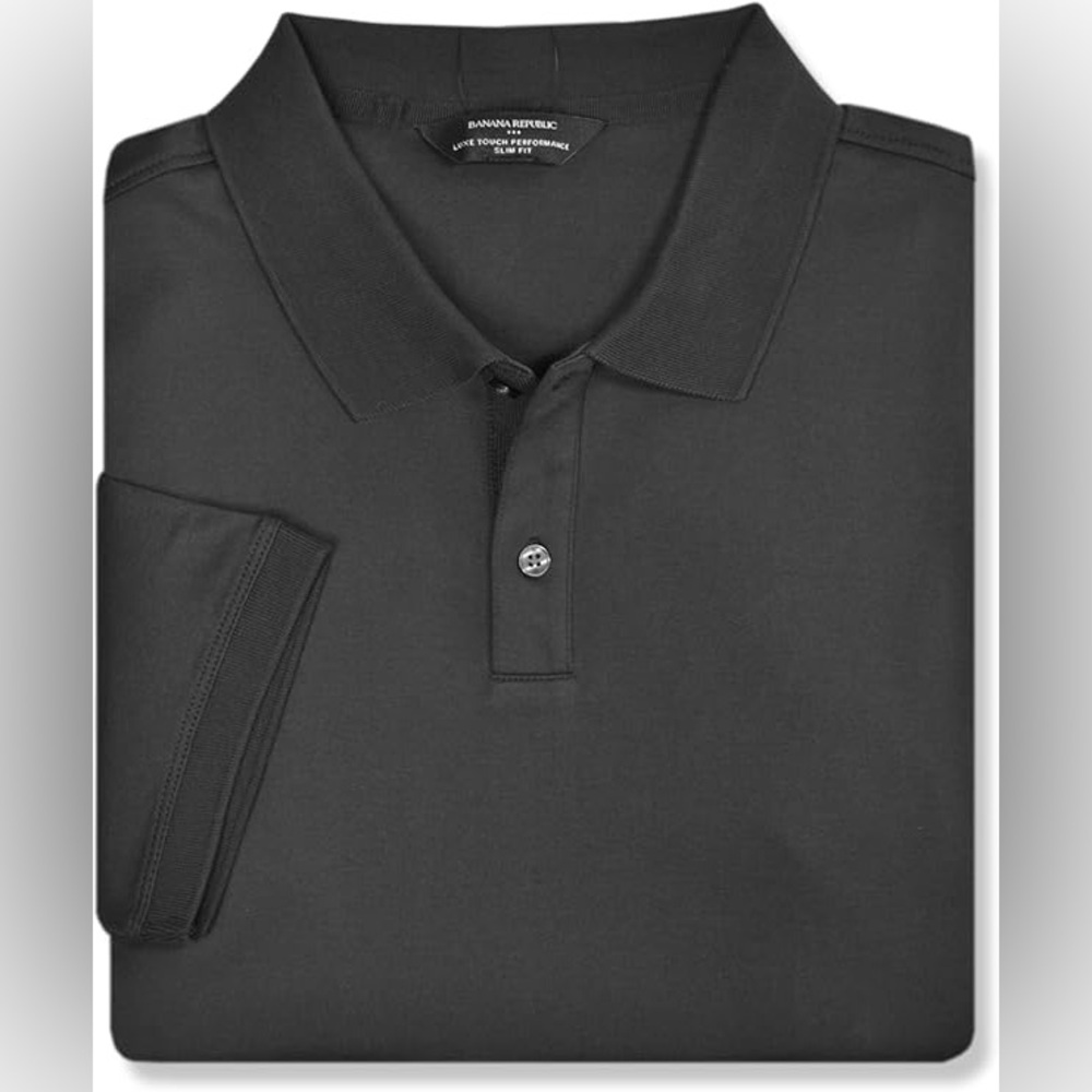 Banana Republic men’s luxe touch performance polo, slim fit, aspen olive, large